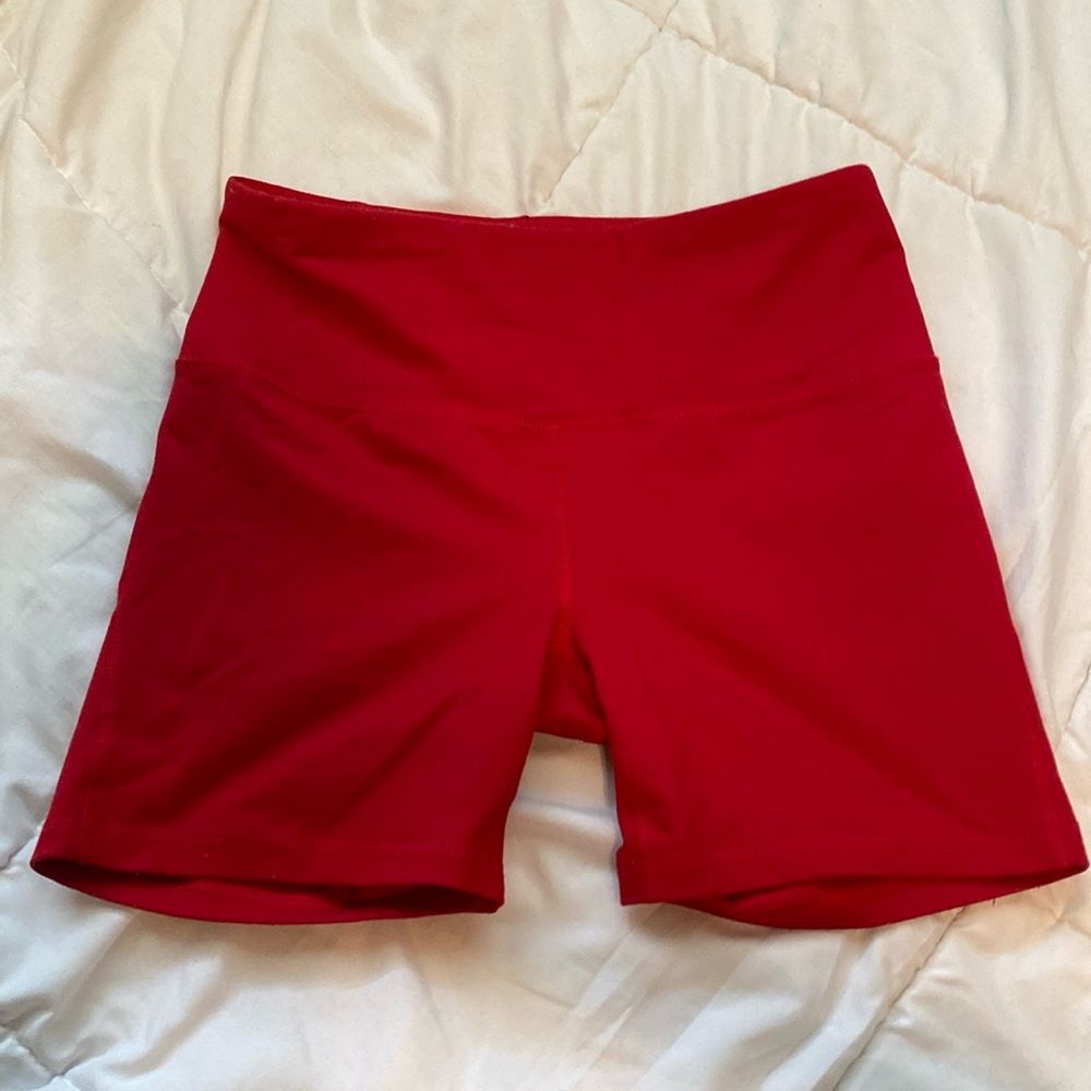 Red athletic shorts